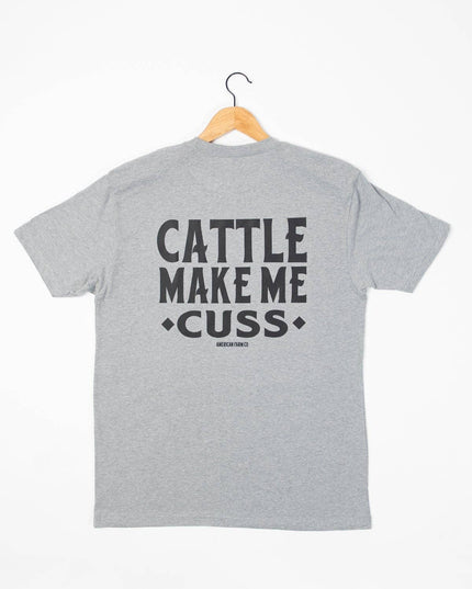 Western 'Cattle Make Me Cuss' Grey Graphic Tee
