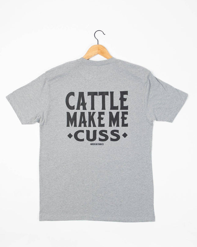 Western 'Cattle Make Me Cuss' Grey Graphic Tee