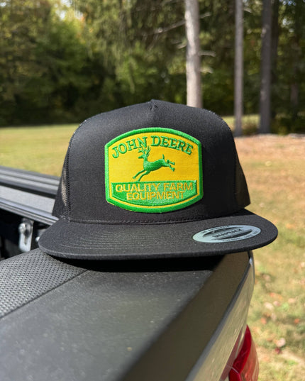 John Deere Black Snapback