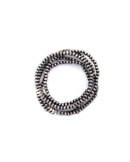 5 Strand Faux Navajo Pearl Bracelet w/ Silver Accents