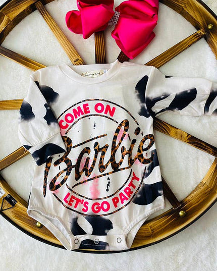 XCH0014-5H COME ON Barbie LET'S GO PARTY  baby onesie