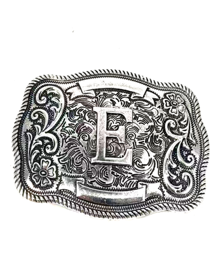Western Filigree Initial Belt Buckle