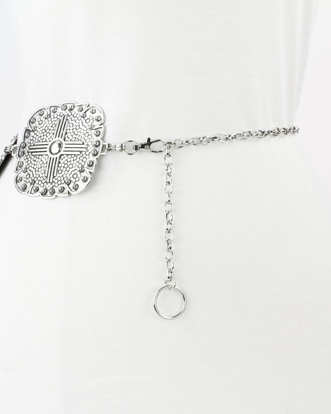 Women’s Medallion Chain Belt with Cross Design ABB MLT 1010