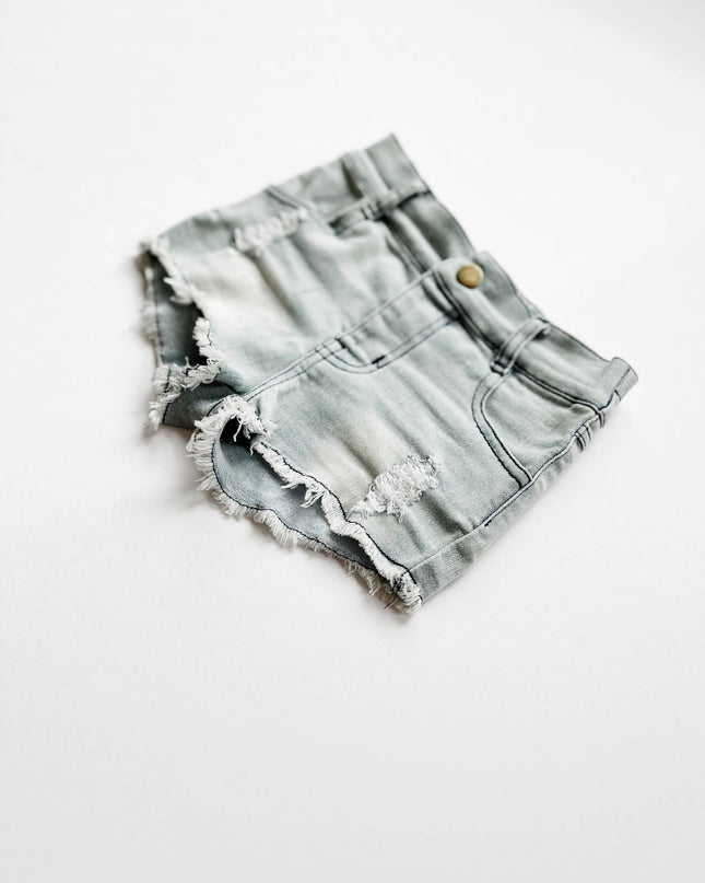 Girls Denim Shorts - Slate Gray