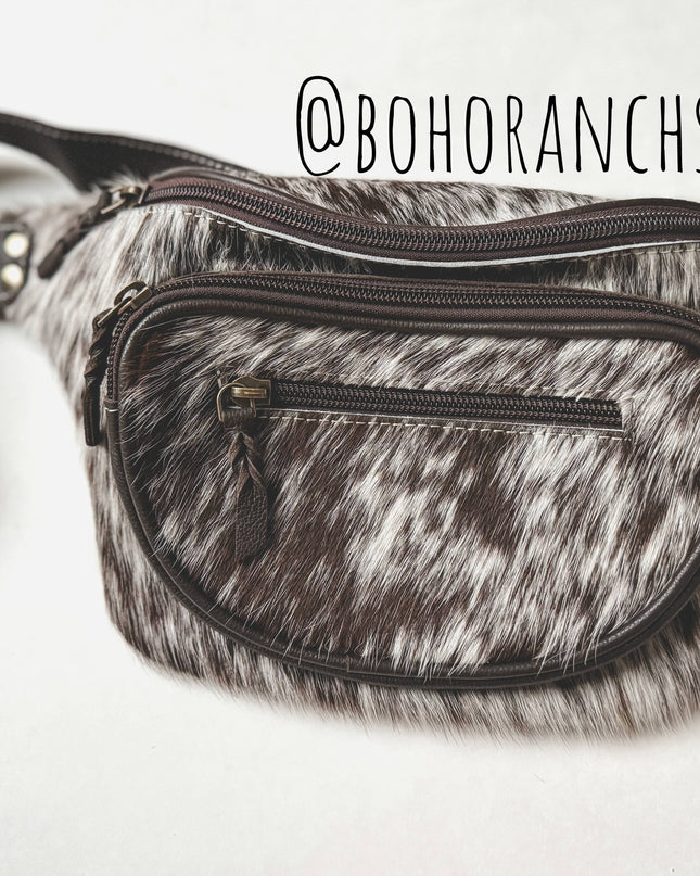 Western Hairon Cowhide Fanny Pack - bum bag sling bag