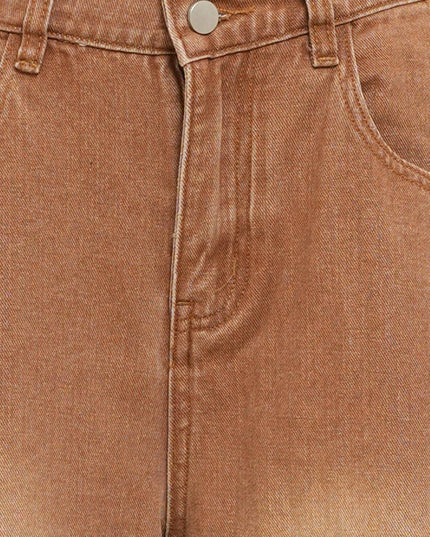 Ladies Mid Rise Wide Leg Barrel Jeans SKP522