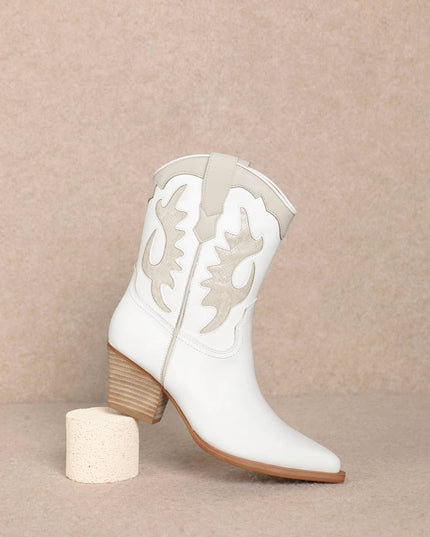 JACKIE WESTERN COWBOY BOOTIES WITH PYTHON ACCENT
