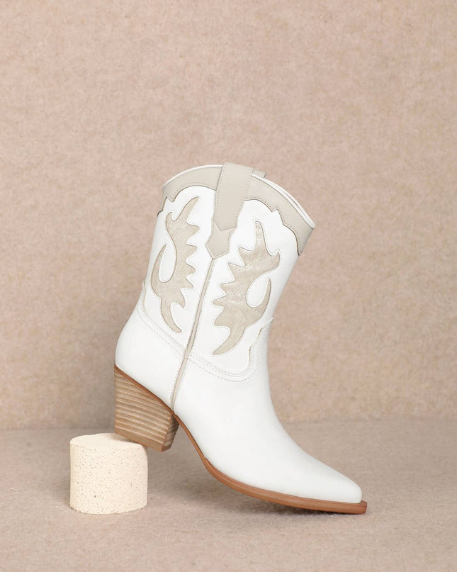 JACKIE WESTERN COWBOY BOOTIES WITH PYTHON ACCENT