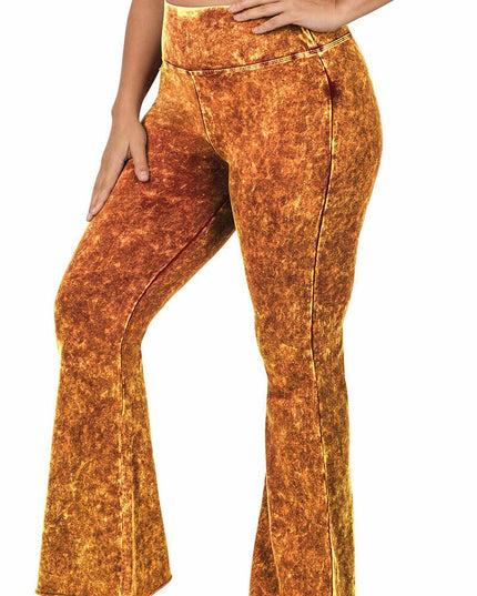 PLUS SIZE MINERAL WASHED HIGH WAIST RAW EDGE HEM PANTS