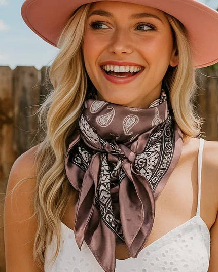 35X35" Two Tone Paisley Wild Rag / Scarf WR2557
