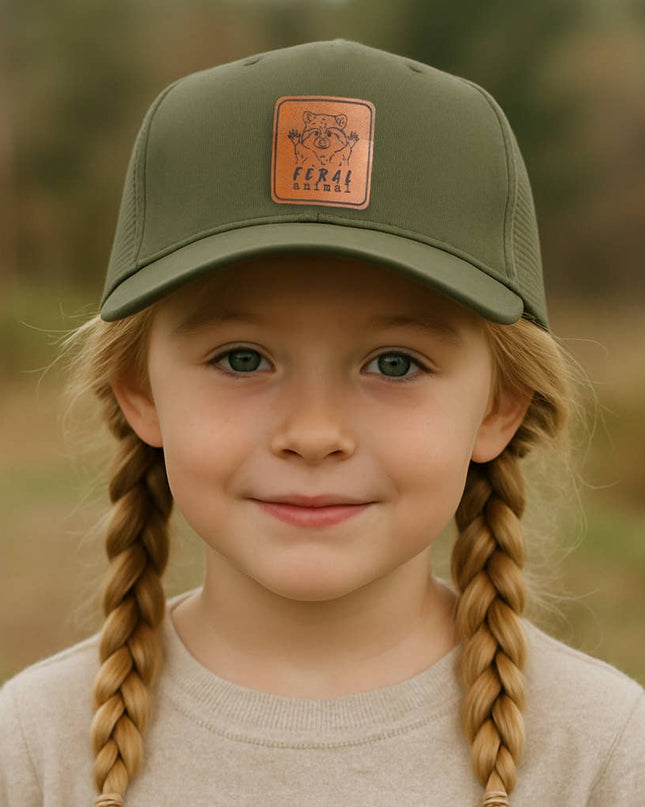"Feral Animal" Raccoon Trucker Hat for Outdoor Nature Kids