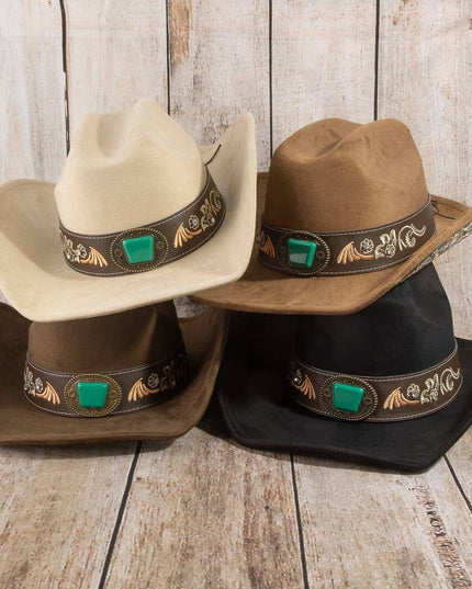 Embroidered Strap With Stone Western Cowboy Hat