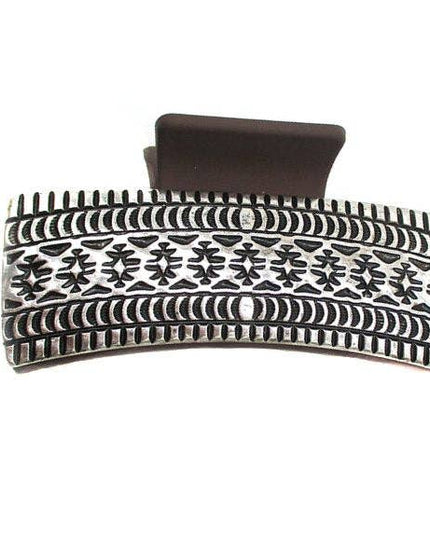 Western Etched Metal Plate Hair Claw