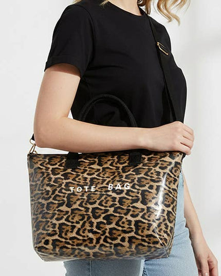 PVC handbag leopard camo crossbody bag