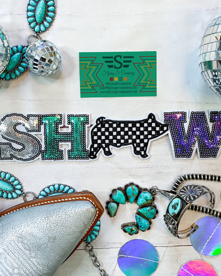 Show Pig Check Sequin Patch (Patch ONLY)
