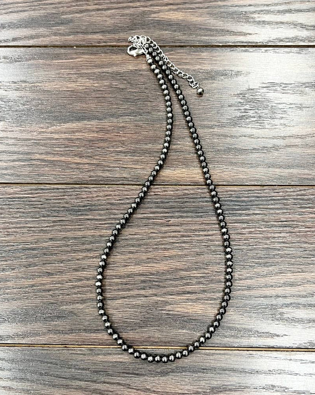 738072, 24" Handmade 6mm Polish Navajo Necklace