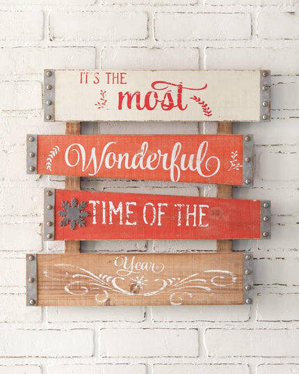 Most Wonderful Time Of The Year Planked Sign
