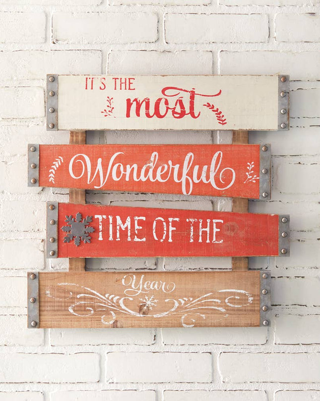 Most Wonderful Time Of The Year Planked Sign