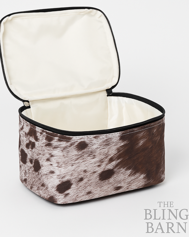 Hide Away Makeup Case — Western Cowhide Travel Organizer