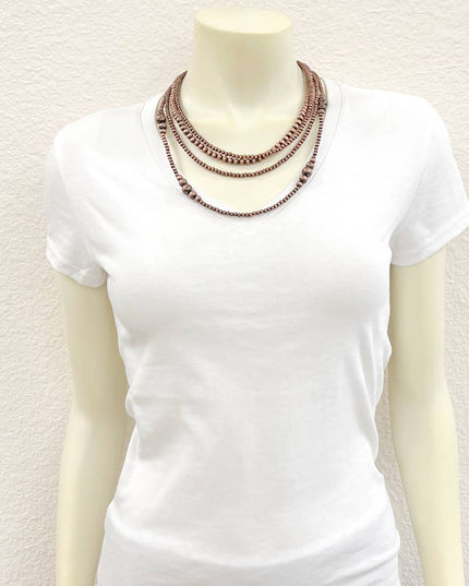 736975, Handmade 22" Copper Navajo Bead Necklace