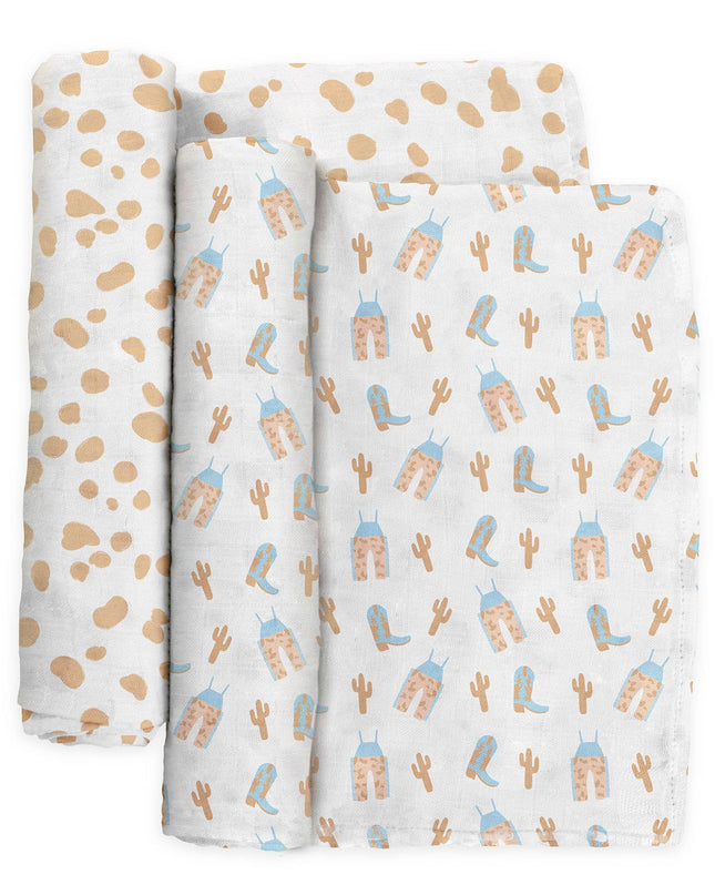 Swaddle Blanket Set Howdy Partner Blue