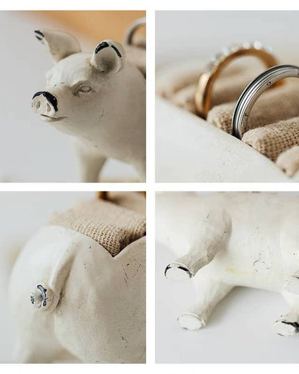 RESIN PIG JEWELRY HOLDER