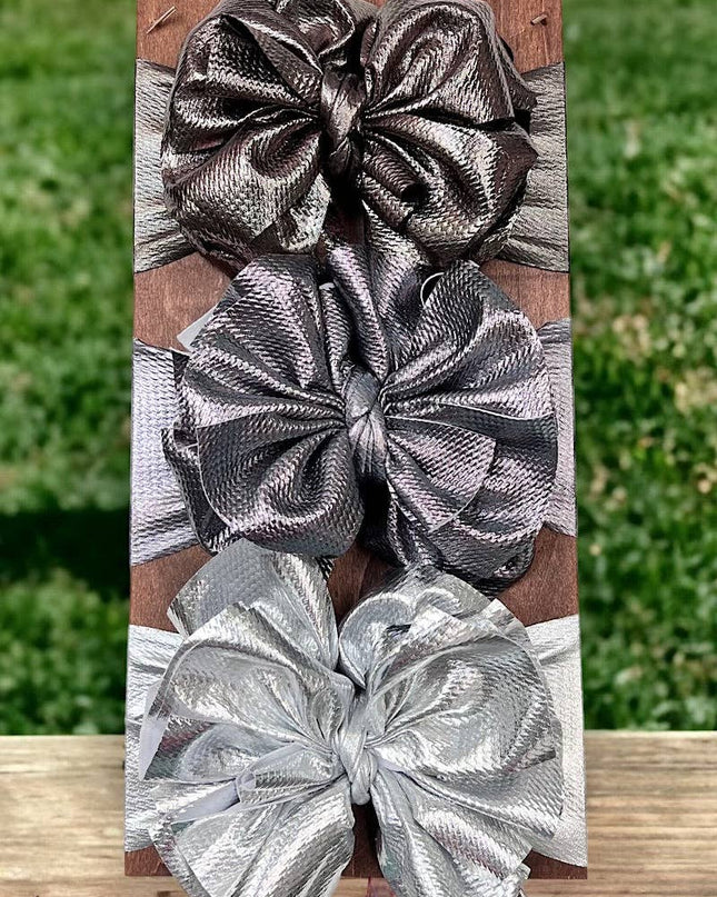 Metallic Big Tassel Printed Fashion Headband for Babies