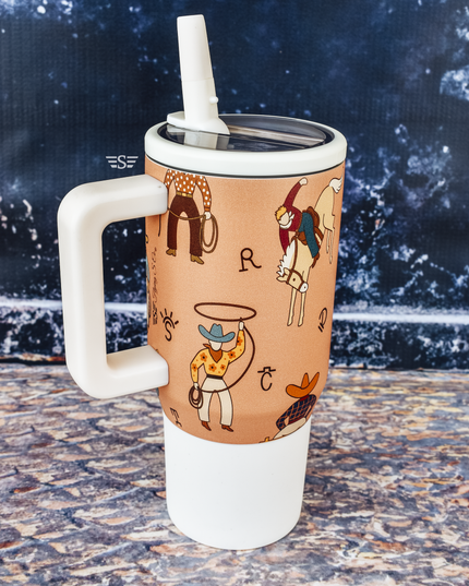 Life of a Cowboy Flip Lid Tumbler