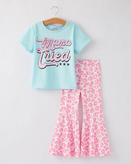 Girls Western Cow Leopard Print Cow Six-Piece Set