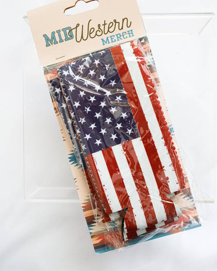 Red, White, & Blue Flag Tall Coozie 2-Pack