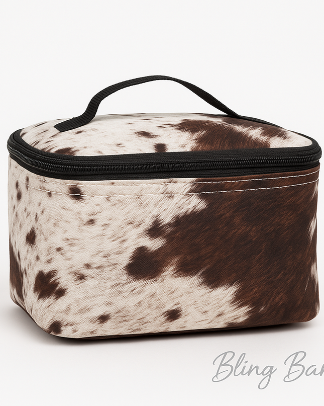 Hide Away Makeup Case — Western Cowhide Travel Organizer