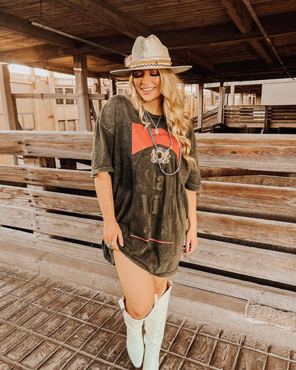 Charcoal Stay Wild T Shirt Dress