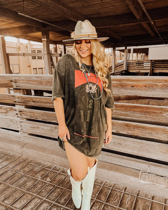 Charcoal Stay Wild T Shirt Dress