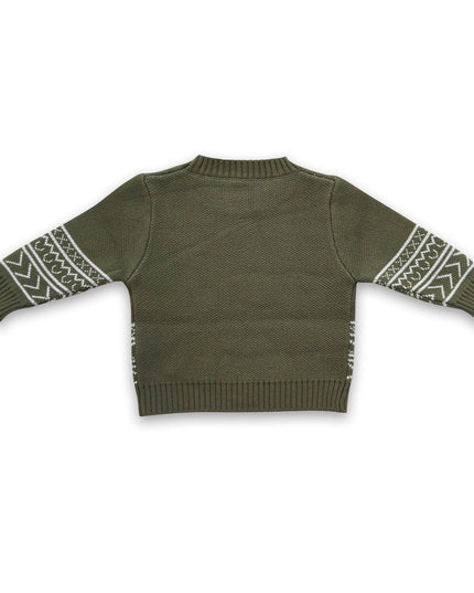 Olive bull skull aztec cow baby kids sweater