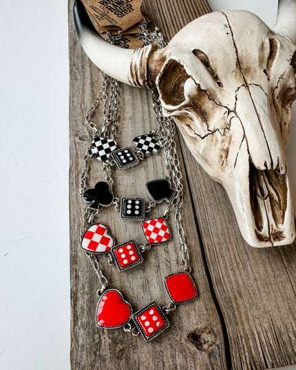 Western Card Theme Dice Necklace