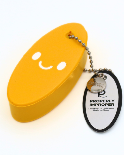 Floating Keychain Yellow Smiley Face