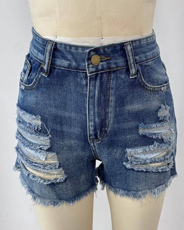 Summer Ripped Frayed Denim Shorts