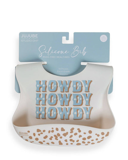 Silicone Bib Howdy Partner Blue