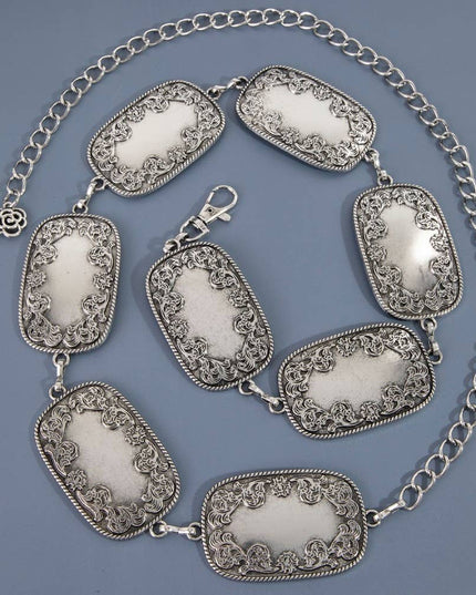Rectangle Concho Chain Belt