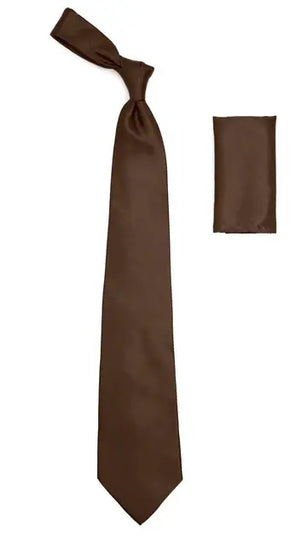 Ferrecci - Men's Regular Fit Satin Shirt, Tie & Hanky Set