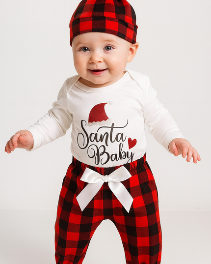 Santa Baby Cotton 3pcs Outfit
