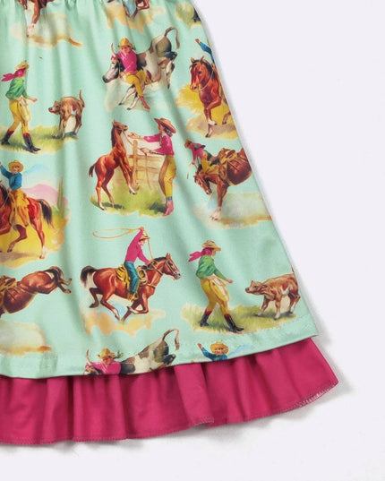 Aqua Rodeo Girls Dress