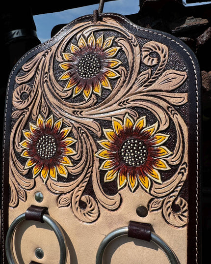 Genuine Western Tooled Leather Wild Rag Scarf Display Holder Keeper a Double B Wild Rags Exclusive