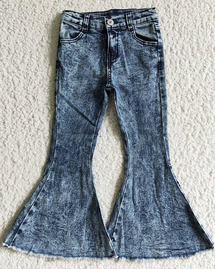 Baby girls navy fashion bell pants denim jeans
