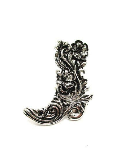 Western Engraved Cowboy Boots Cuff Ring