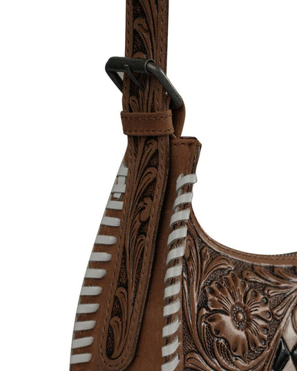 HANDTOOLED DANNIA MEDIUM PURSE CHECKERED EDITION