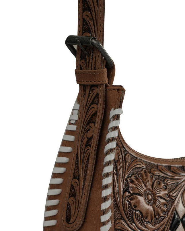 HANDTOOLED DANNIA MEDIUM PURSE CHECKERED EDITION
