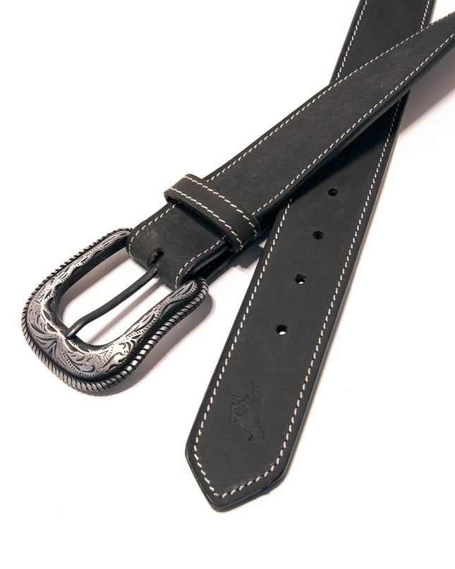 Stitched Top Grain Leather Belt