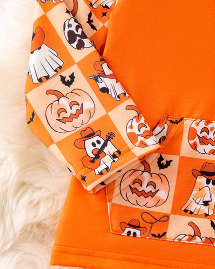 Multi-printed Halloween pullover. TPG50984
