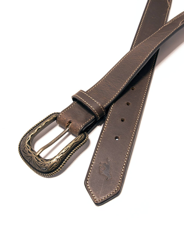 Stitched Top Grain Leather Belt